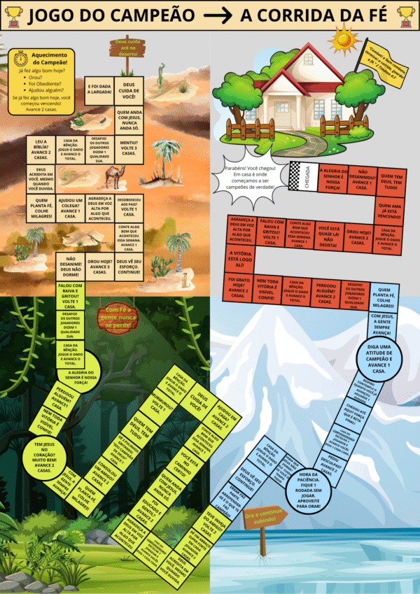 Jogo de Tabuleiro - A Corrida da Fé - PDF para imprimir