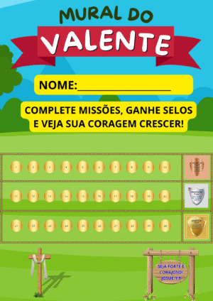 Mural do Valente Com Selos de Conquistas – PDF para imprimir