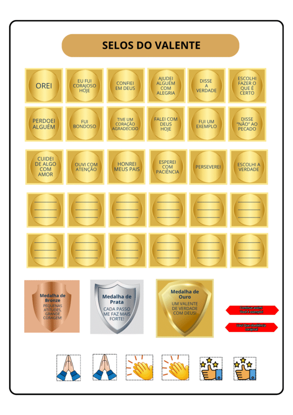 Mural do Valente Com Selos de Conquistas – PDF para imprimir - Imagem 2